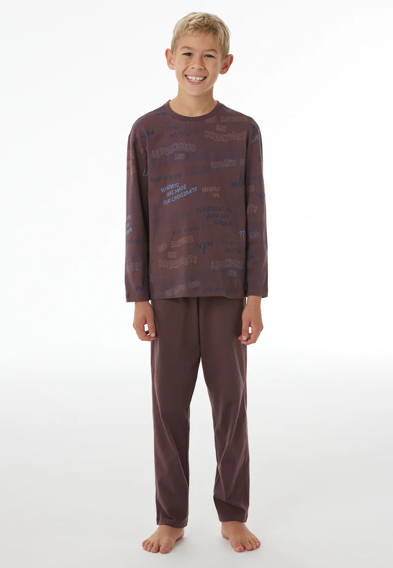Schlafanzug Bordeaux gemustert - Nightwear