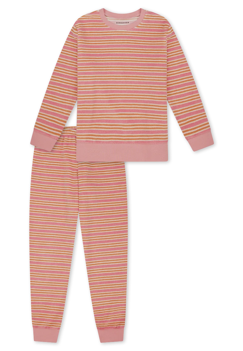 Schlafanzug mit Bündchen Bunt gestreift - Teens Nightwear