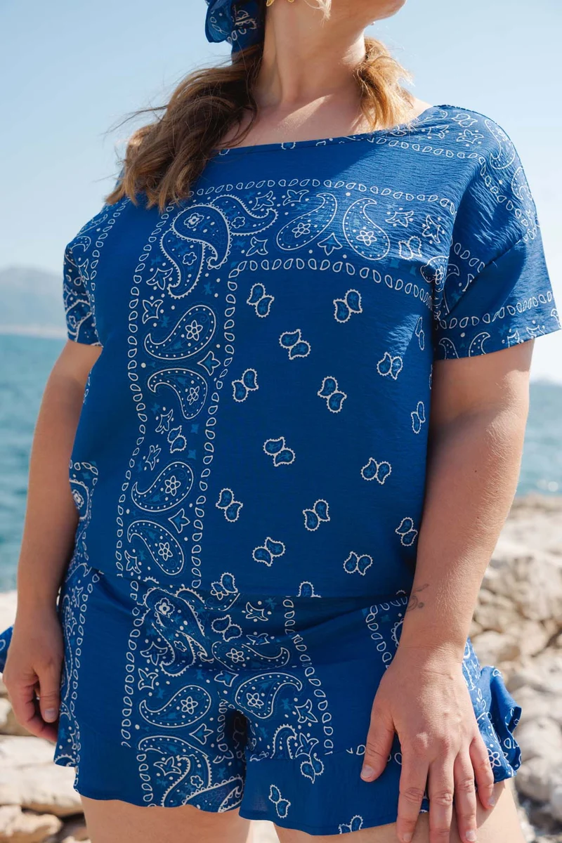 Top Viscose - Bandana Bleu