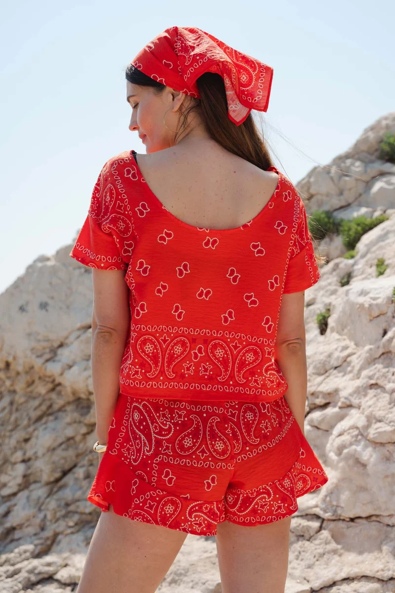 Top Viscose - Bandana Rouge