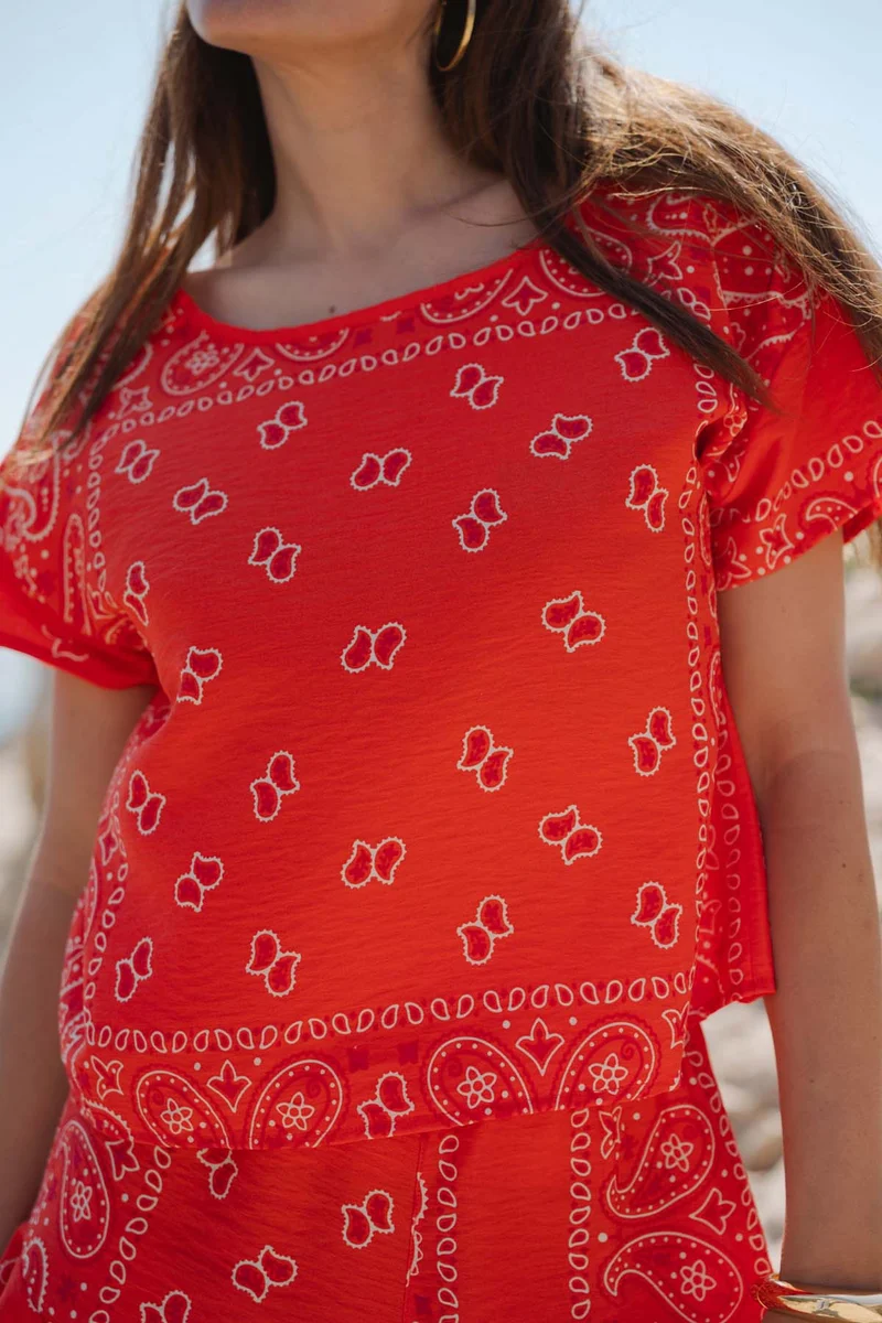 Top Viscose - Bandana Rouge