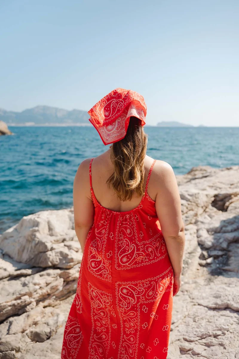 Robe Longue Viscose - Bandana Rouge