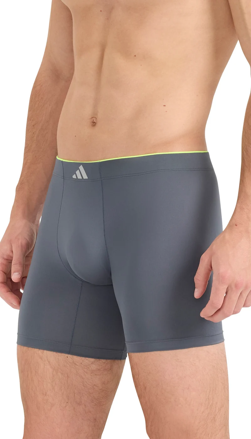 Enge Boxershorts lang 3er-Pack Schwarz/Grau - ADIDAS