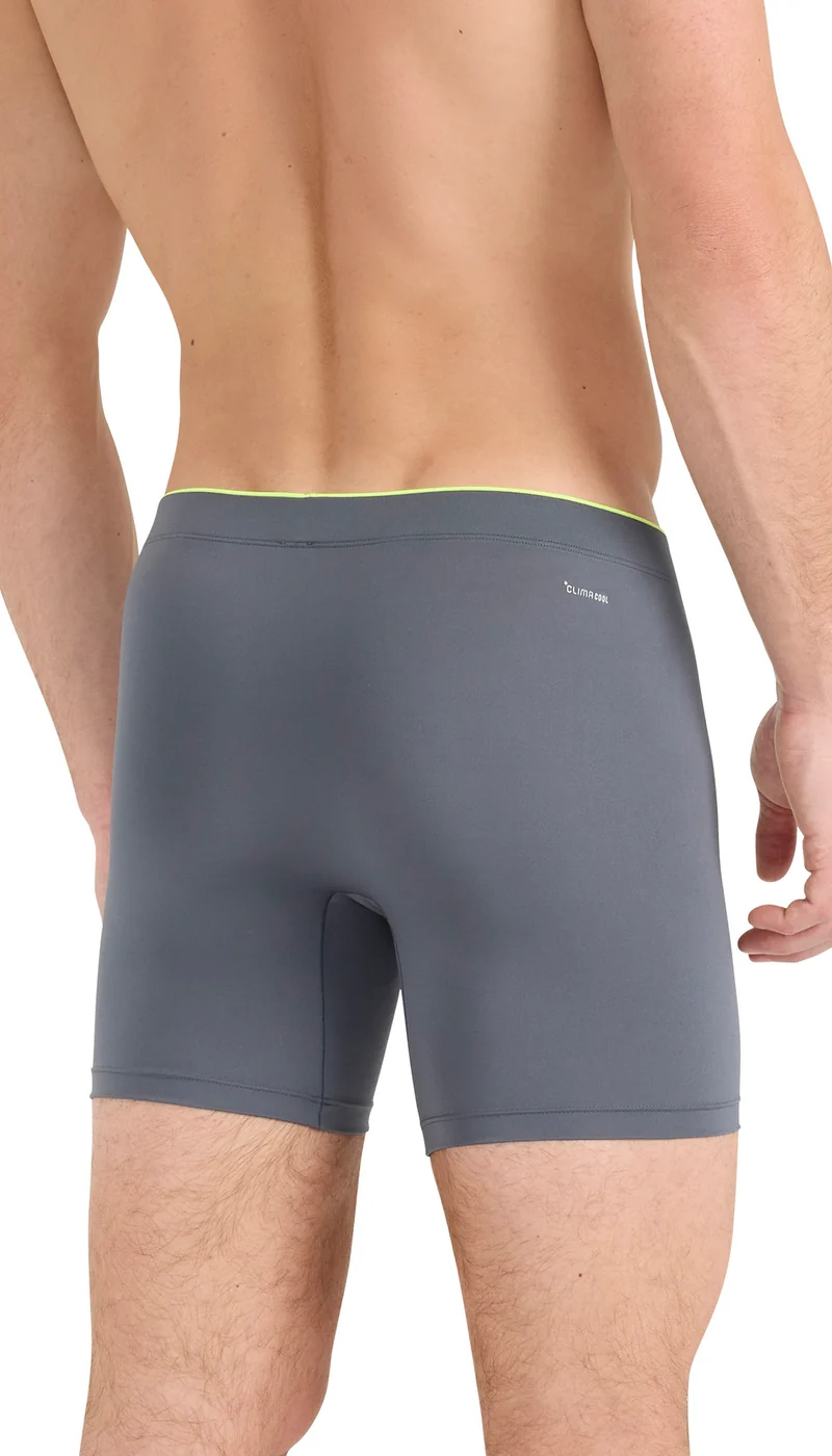 Enge Boxershorts lang 3er-Pack Schwarz/Grau - ADIDAS