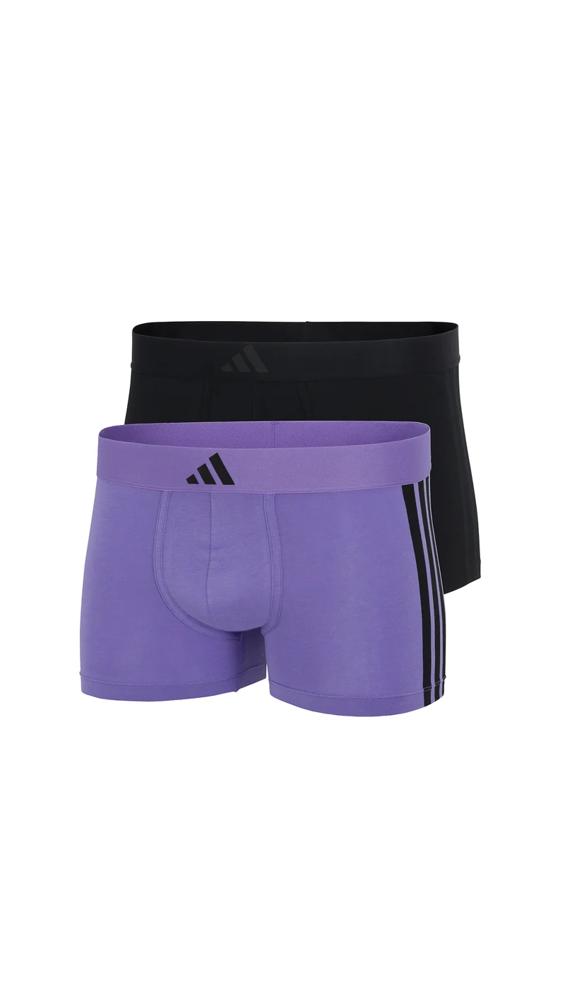 Enge Boxershorts lang 2er-Pack Schwarz/Lila - ADIDAS