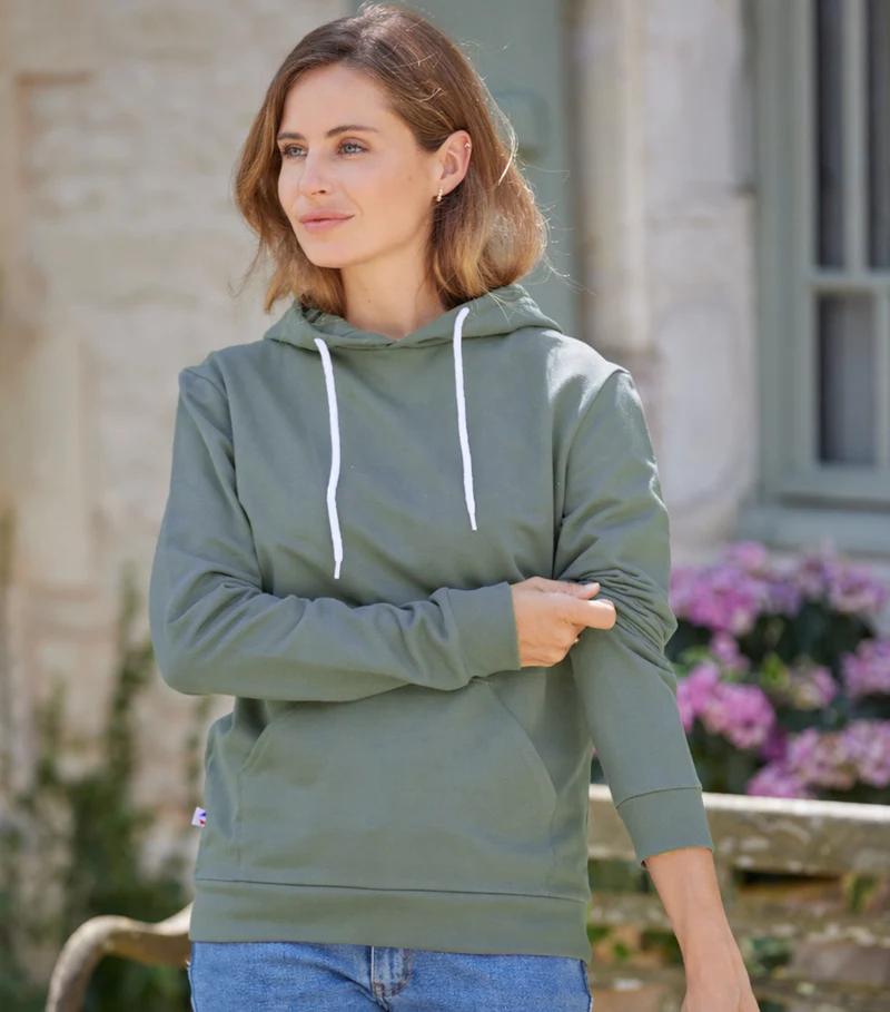 Sweat à capuche Femme Sauge - Intemporel