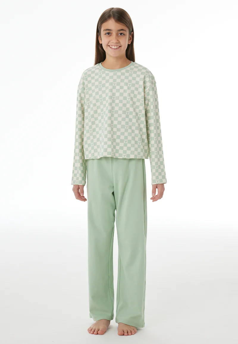 Schlafanzug Mint gemustert - Nightwear
