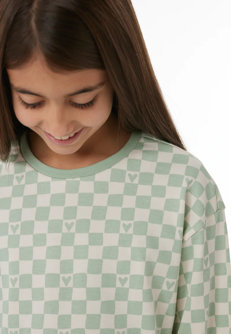 Schlafanzug Mint gemustert - Nightwear