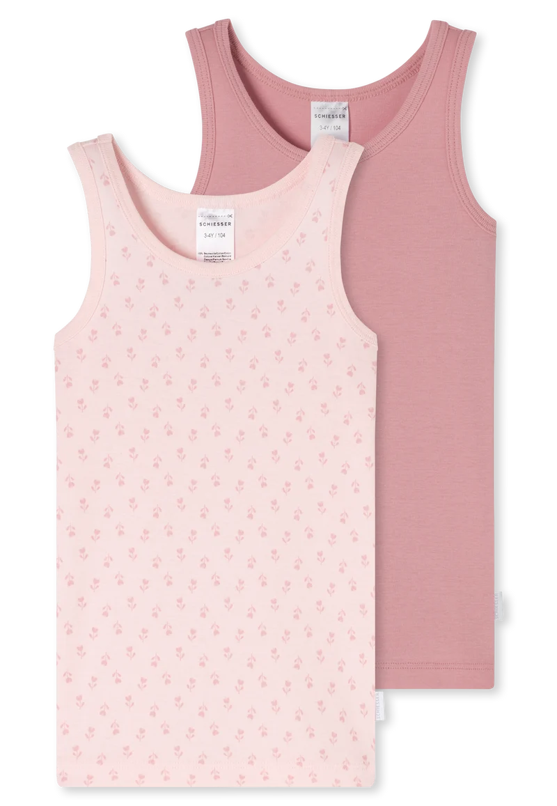 Unterhemd Feinripp 2er-Pack Rosa - Fine Rib