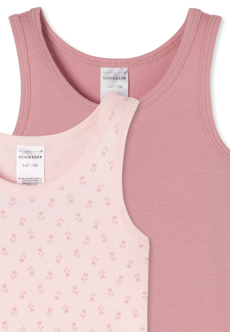 Unterhemd Feinripp 2er-Pack Rosa - Fine Rib