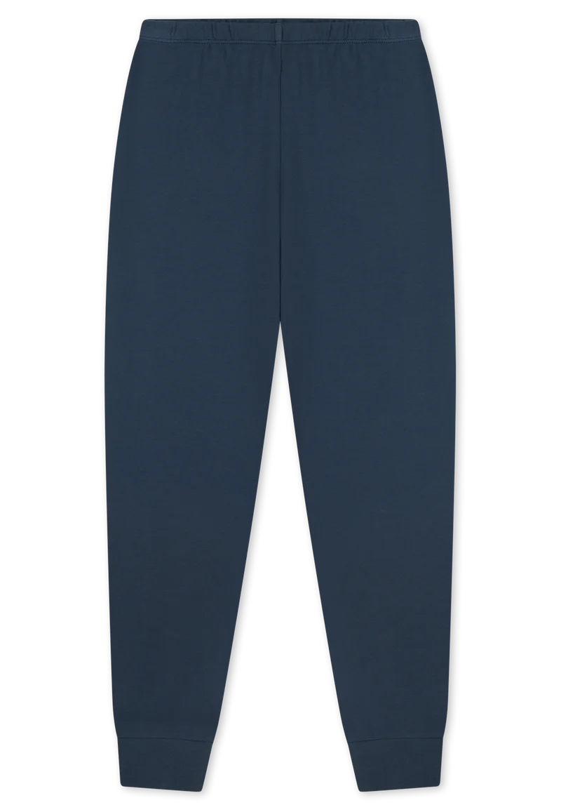 Schlafanzug mit Bündchen Blau/Grün gemustert - Nightwear