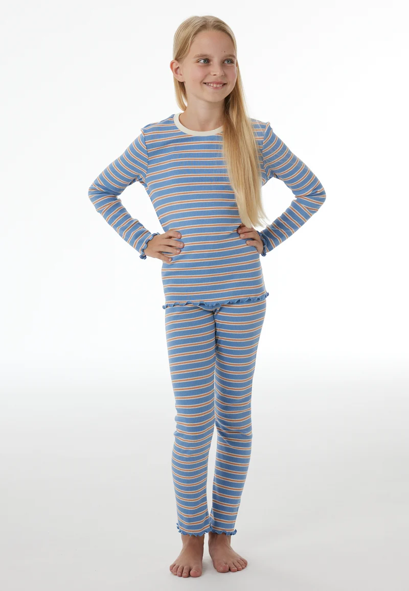 Schlafanzug Blau/Orange gestreift - Nightwear