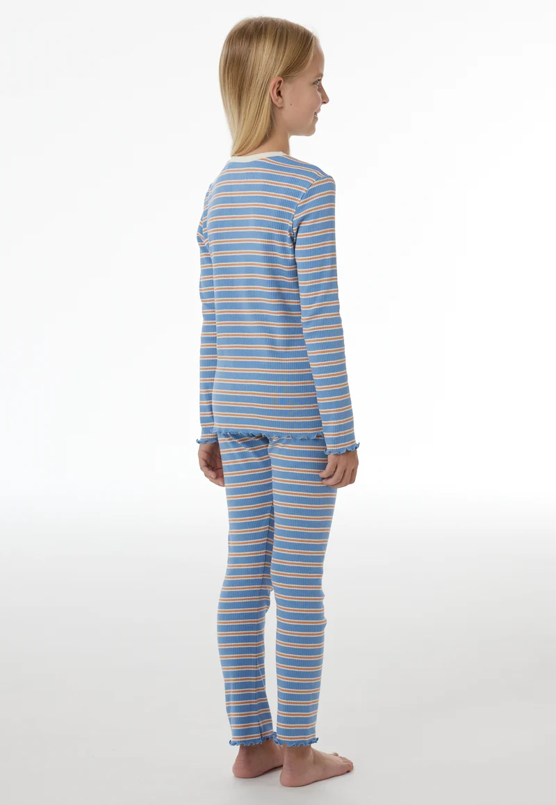 Schlafanzug Blau/Orange gestreift - Nightwear