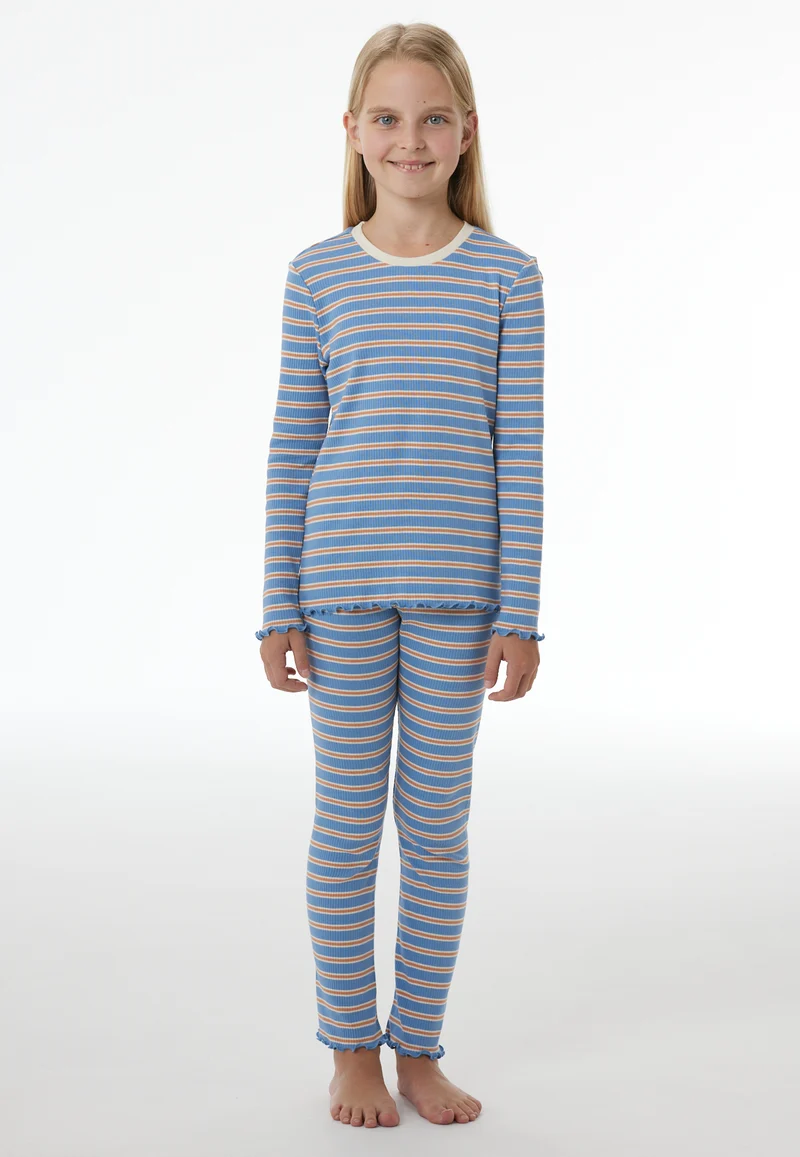 Schlafanzug Blau/Orange gestreift - Nightwear