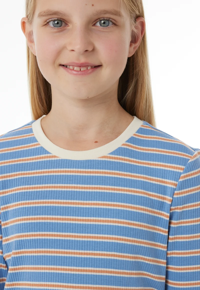 Schlafanzug Blau/Orange gestreift - Nightwear