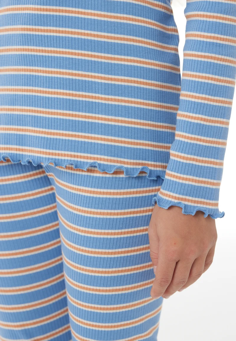 Schlafanzug Blau/Orange gestreift - Nightwear