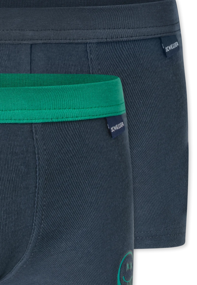Shorts 2er-Pack Blau/Grün - Fine Rib