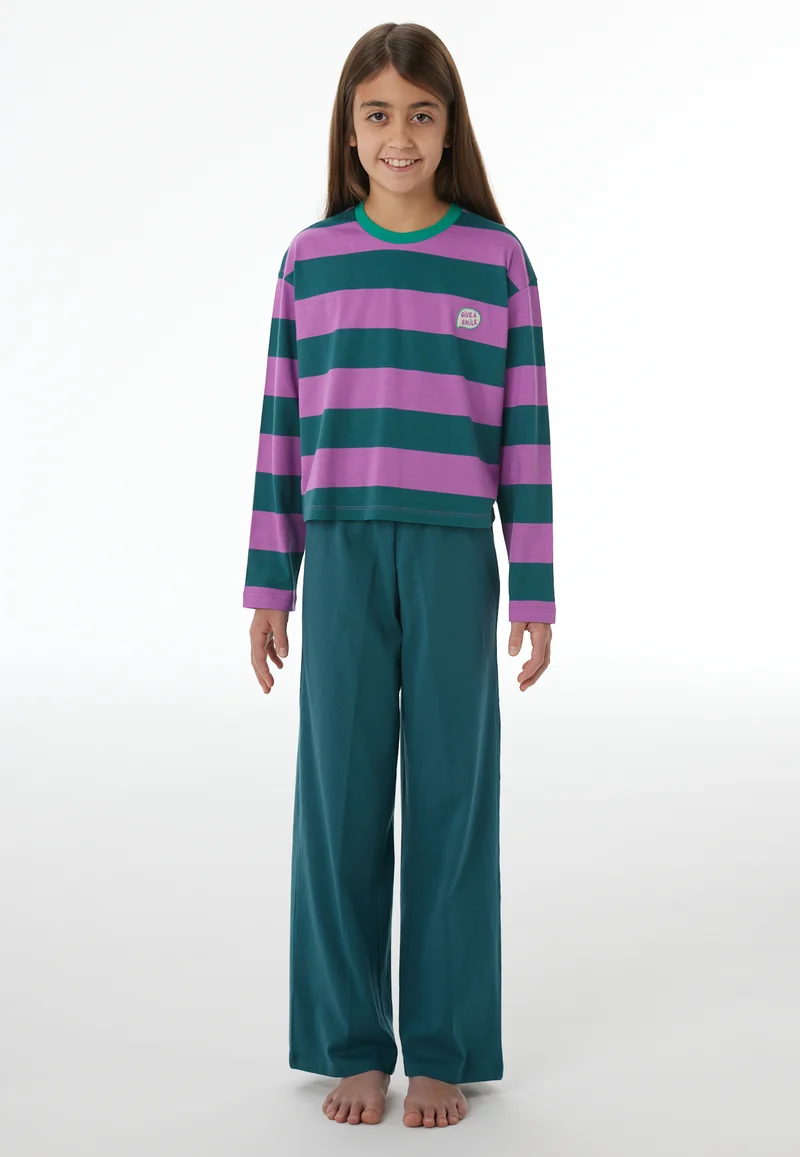 Schlafanzug Lila/Grün gestreift - Nightwear