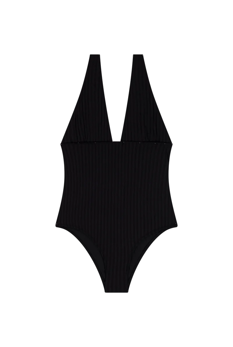 Maillot 1 Pièce Décolleté - Noir