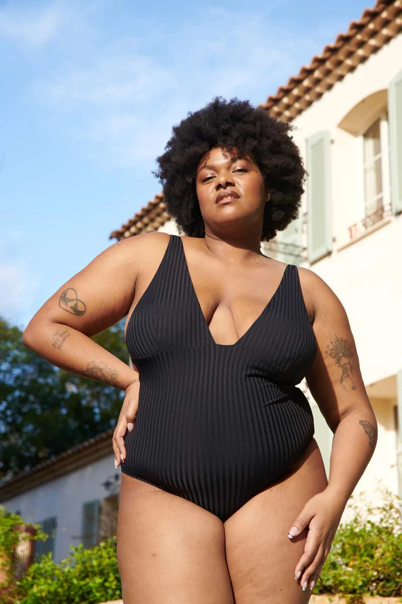 Maillot 1 Pièce Décolleté - Noir
