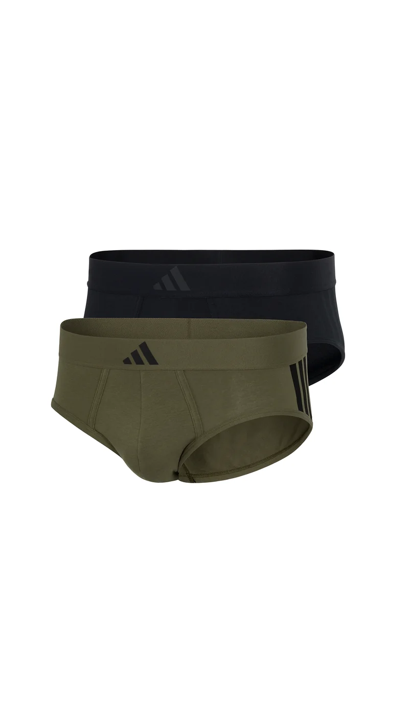 Slip 2er-Pack Schwarz/Oliv - ADIDAS