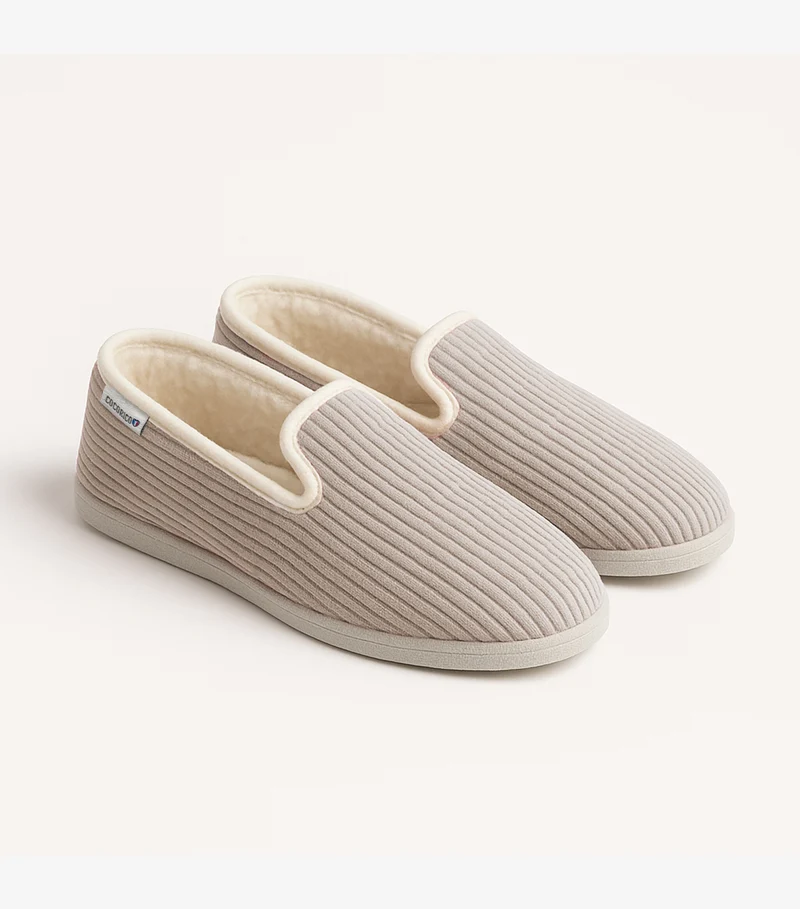 Charentaises Velours Femme Beige