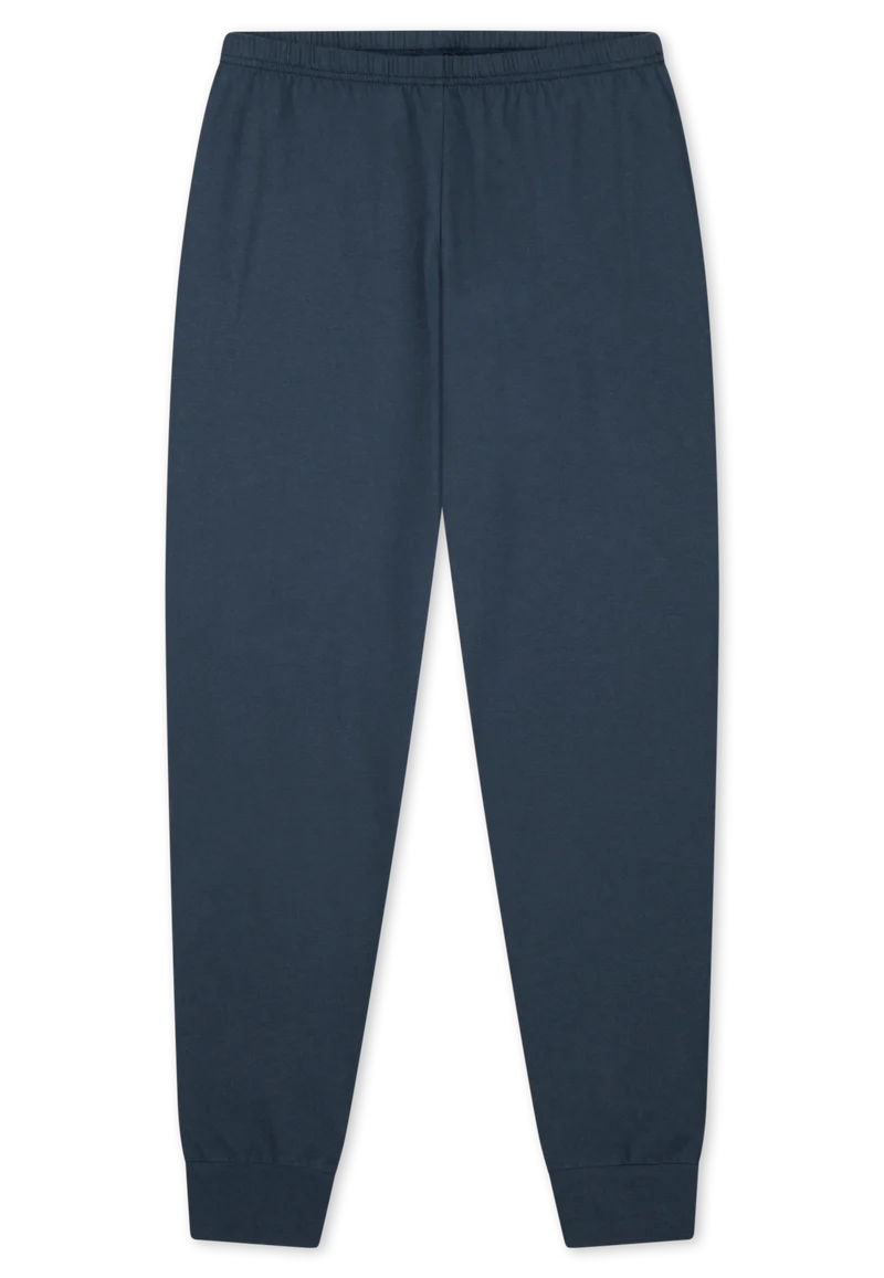 Schlafanzug mit Bündchen Blau gestreift - Nightwear
