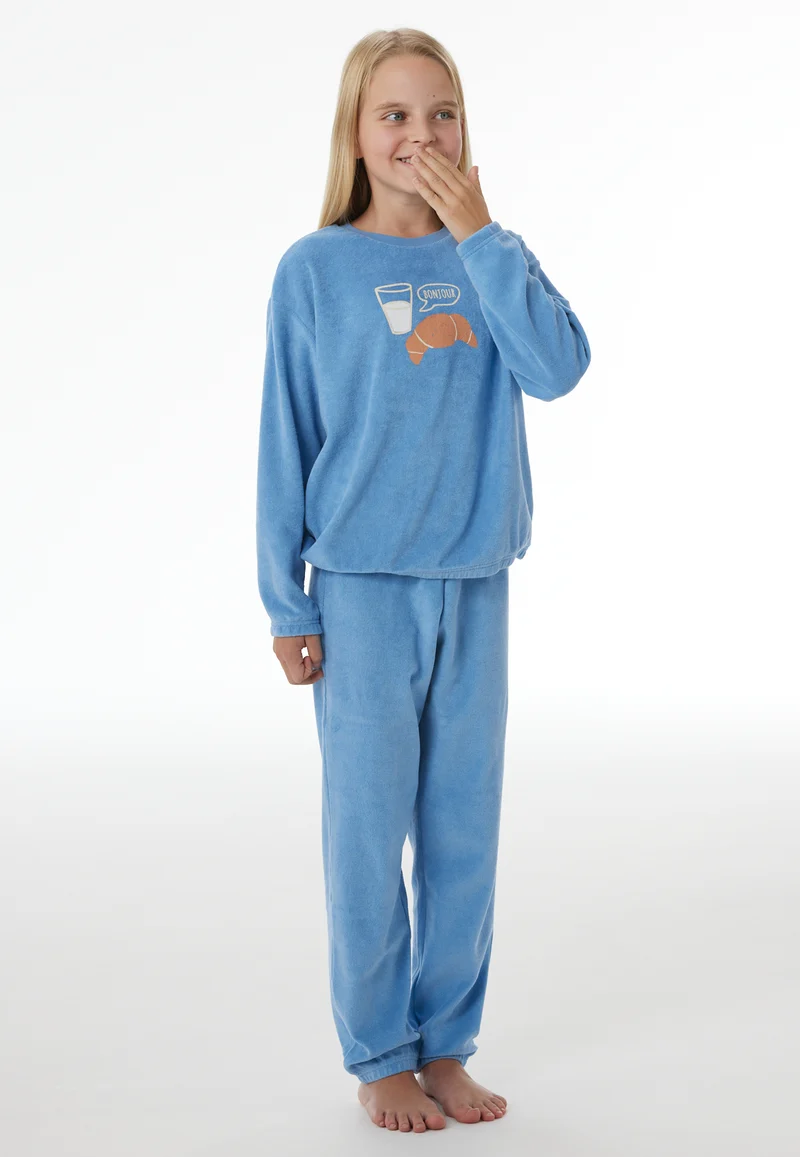Schlafanzug mit Bündchen Blau- Nightwear