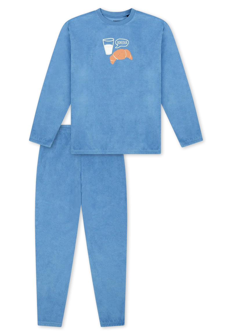 Schlafanzug mit Bündchen Blau- Nightwear