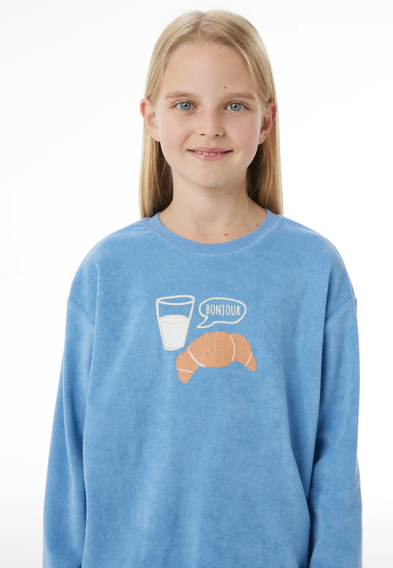 Schlafanzug mit Bündchen Blau- Nightwear