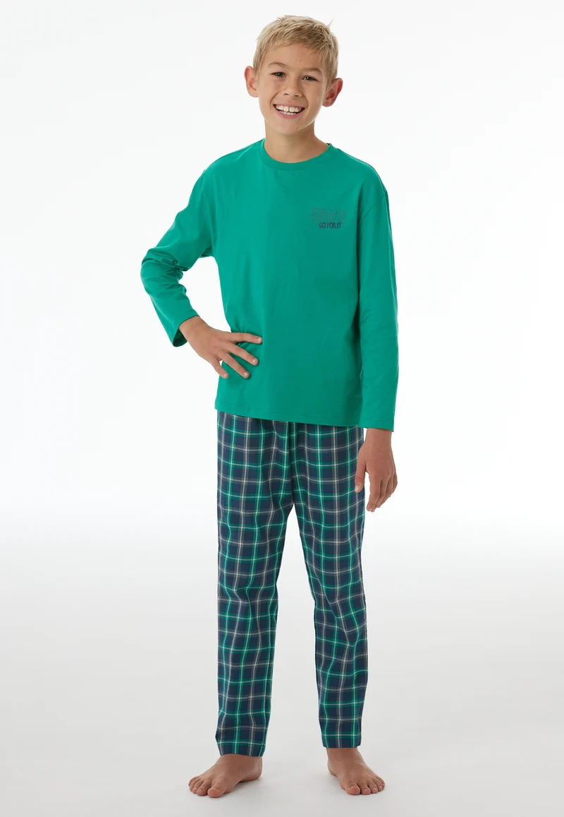 Schlafanzug Grün/Blau kariert - Nightwear