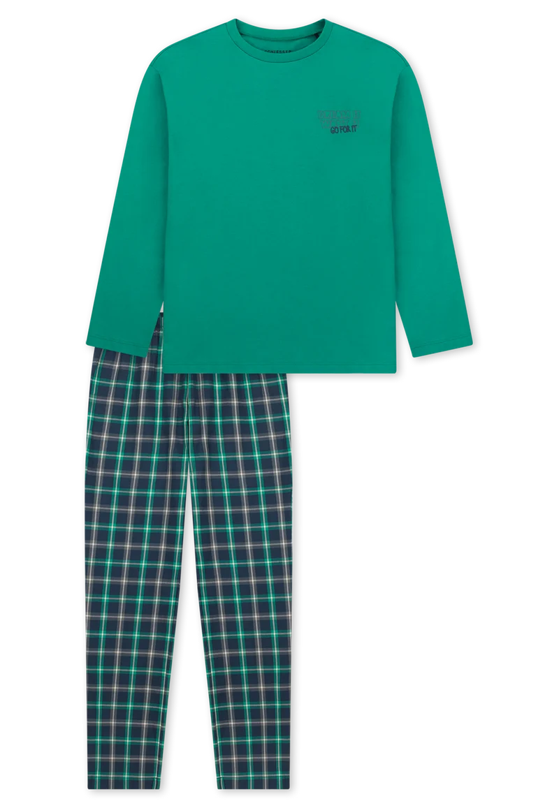 Schlafanzug Grün/Blau kariert - Nightwear