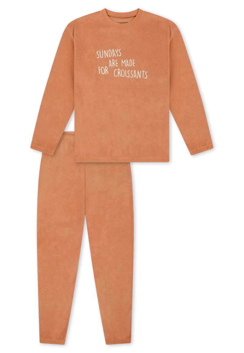 Schlafanzug mit Bündchen Orange - Nightwear