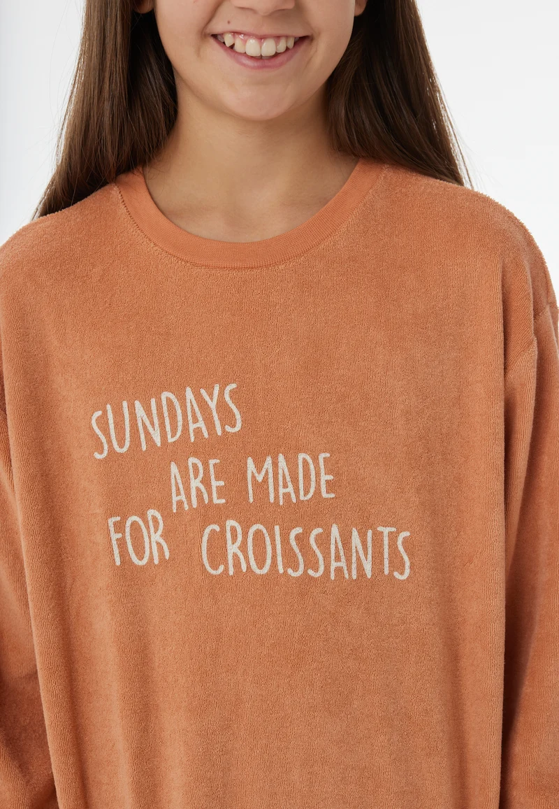 Schlafanzug mit Bündchen Orange - Nightwear