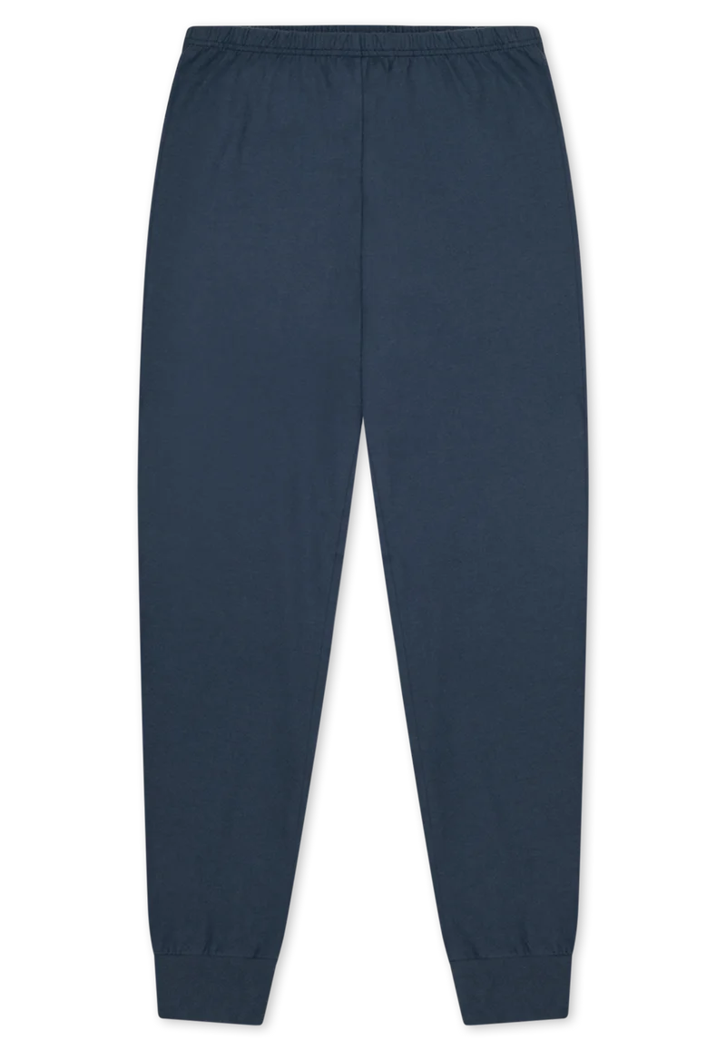 Schlafanzug mit Bündchen Petrol/Blau gemustert - Nightwear
