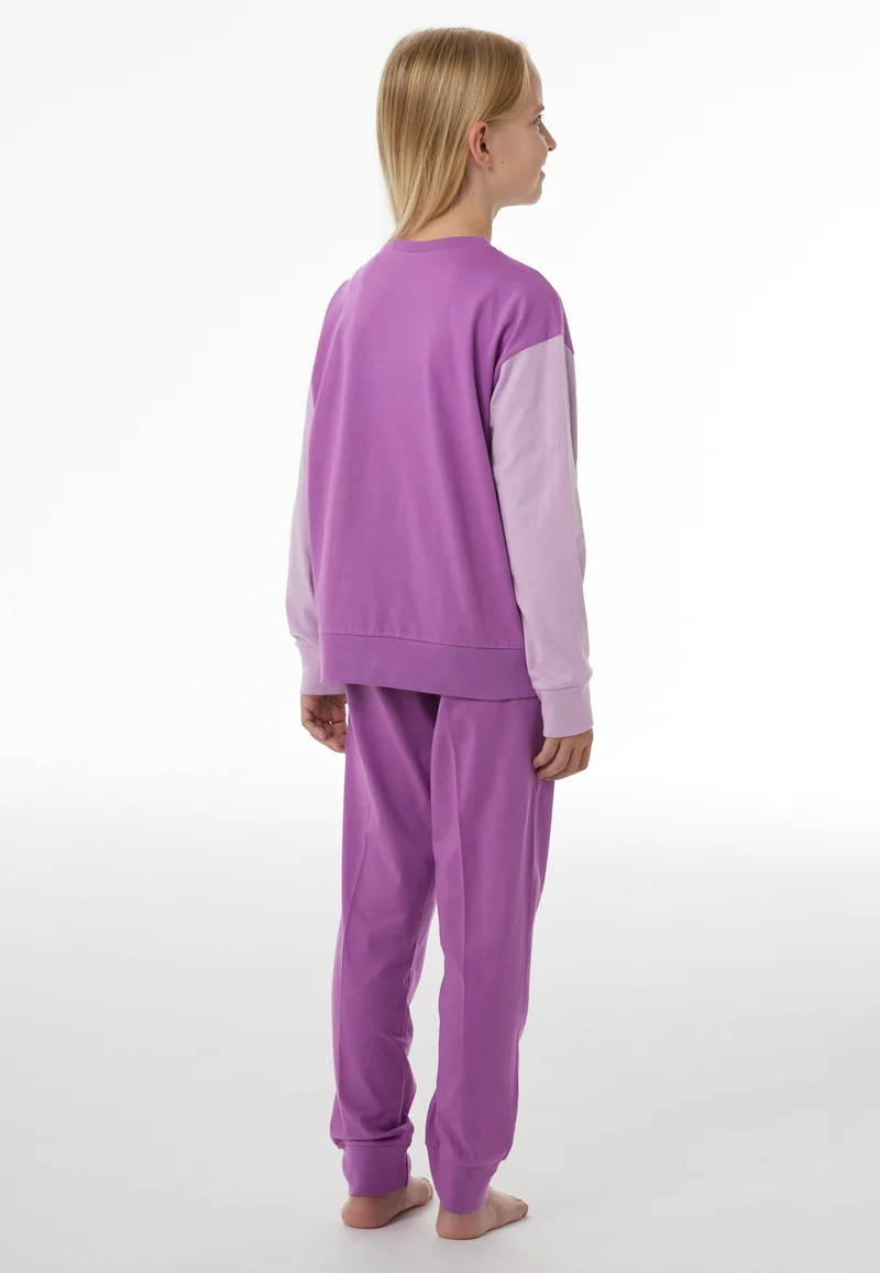Schlafanzug mit Bündchen Lila - Nightwear
