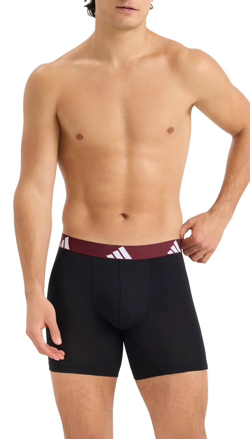Enge Boxershorts lang 3er-Pack Schwarz gemustert - ADIDAS