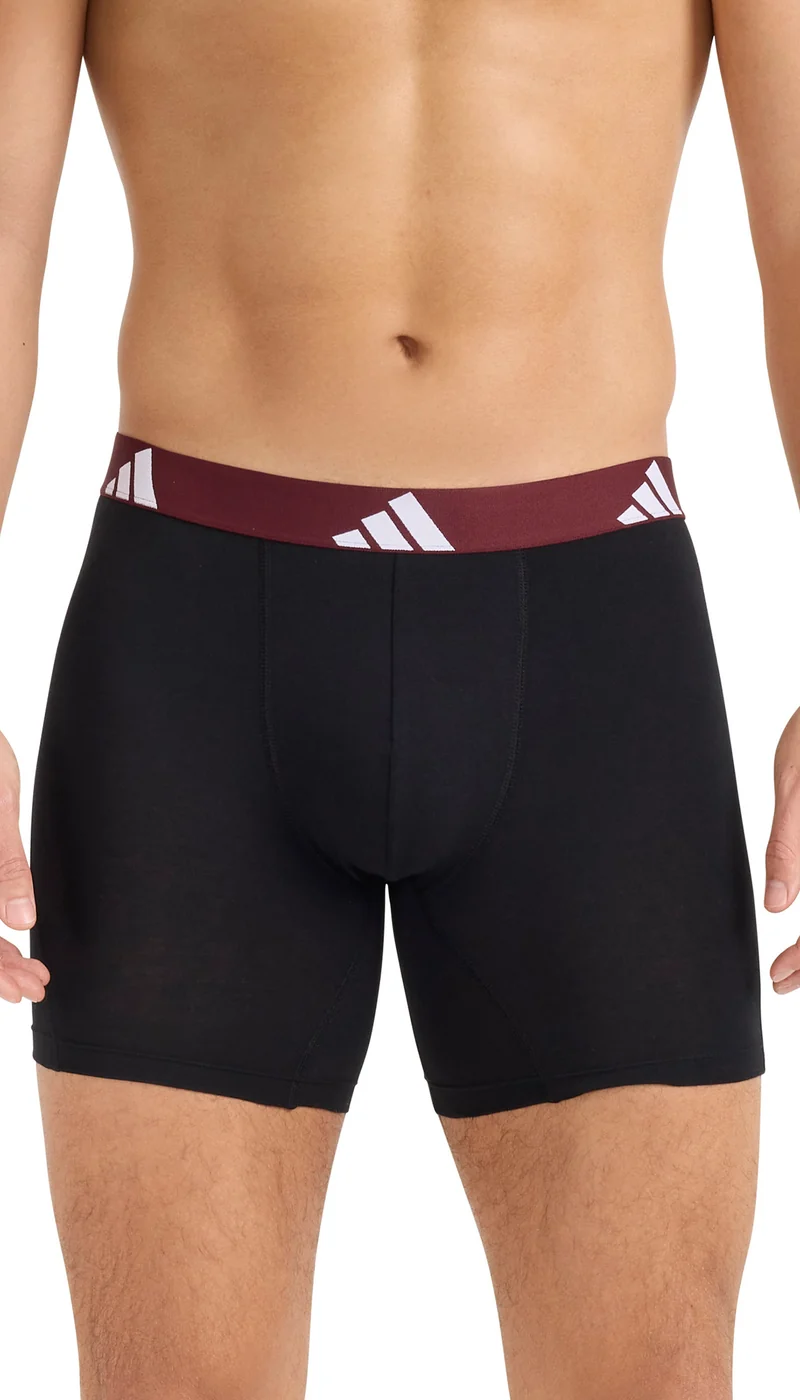 Enge Boxershorts lang 3er-Pack Schwarz gemustert - ADIDAS