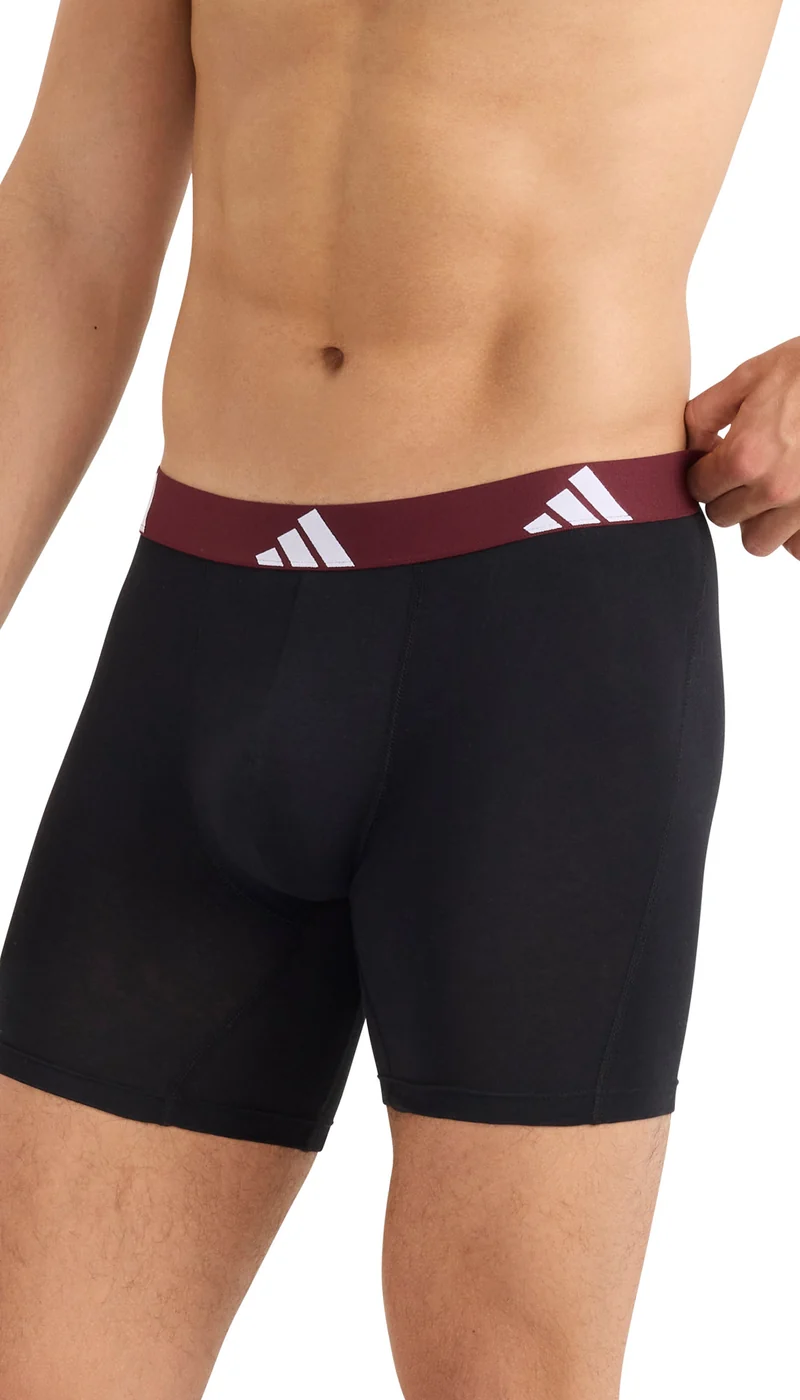 Enge Boxershorts lang 3er-Pack Schwarz gemustert - ADIDAS