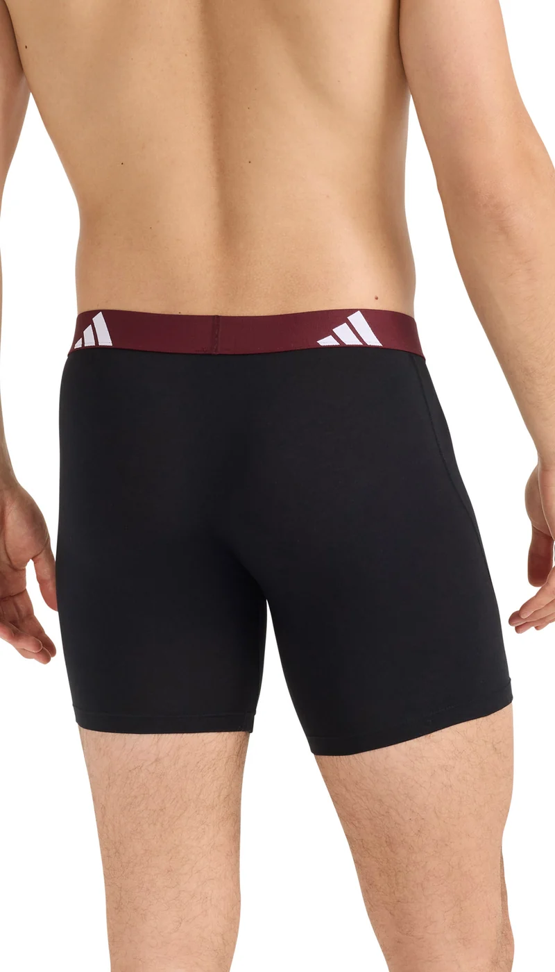 Enge Boxershorts lang 3er-Pack Schwarz gemustert - ADIDAS