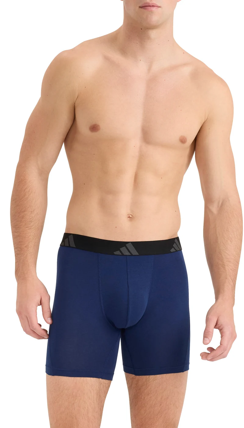 Enge Boxershorts lang 3er-Pack Schwarz/Blau - ADIDAS
