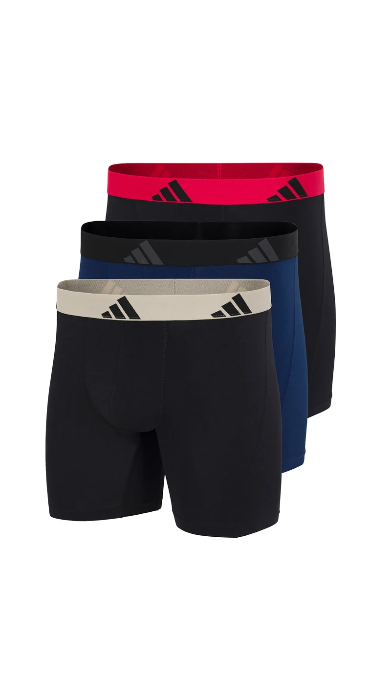 Enge Boxershorts lang 3er-Pack Schwarz/Blau - ADIDAS