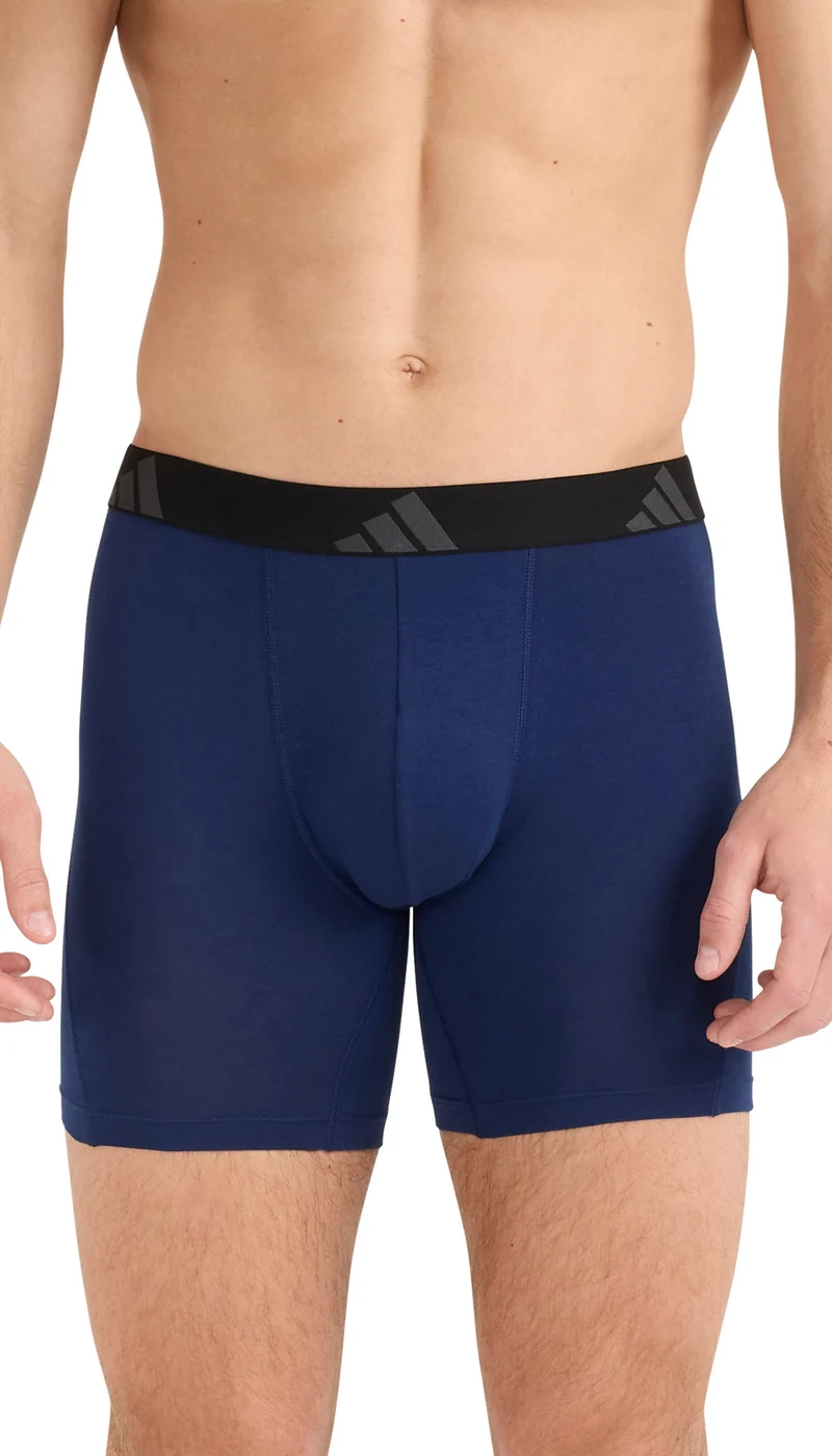 Enge Boxershorts lang 3er-Pack Schwarz/Blau - ADIDAS