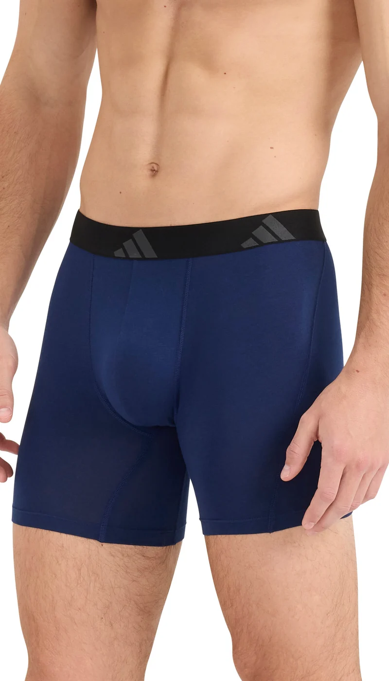 Enge Boxershorts lang 3er-Pack Schwarz/Blau - ADIDAS