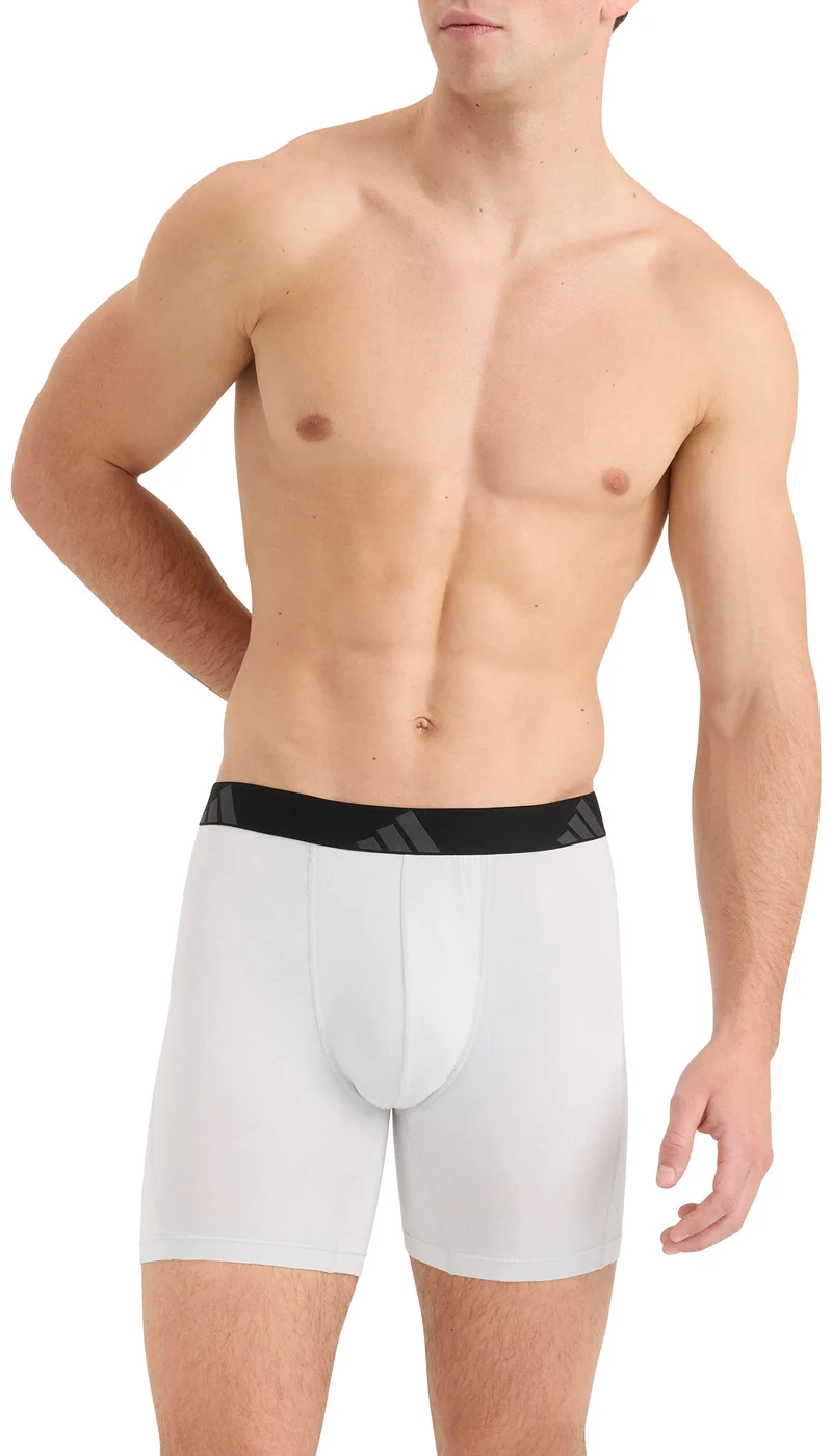 Enge Boxershorts lang 3er-Pack Schwarz/Lila/Weiss - ADIDAS