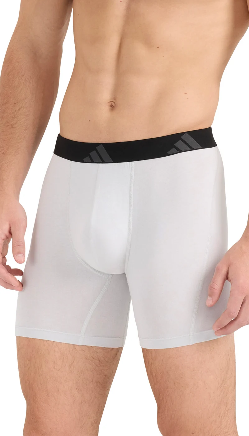 Enge Boxershorts lang 3er-Pack Schwarz/Lila/Weiss - ADIDAS