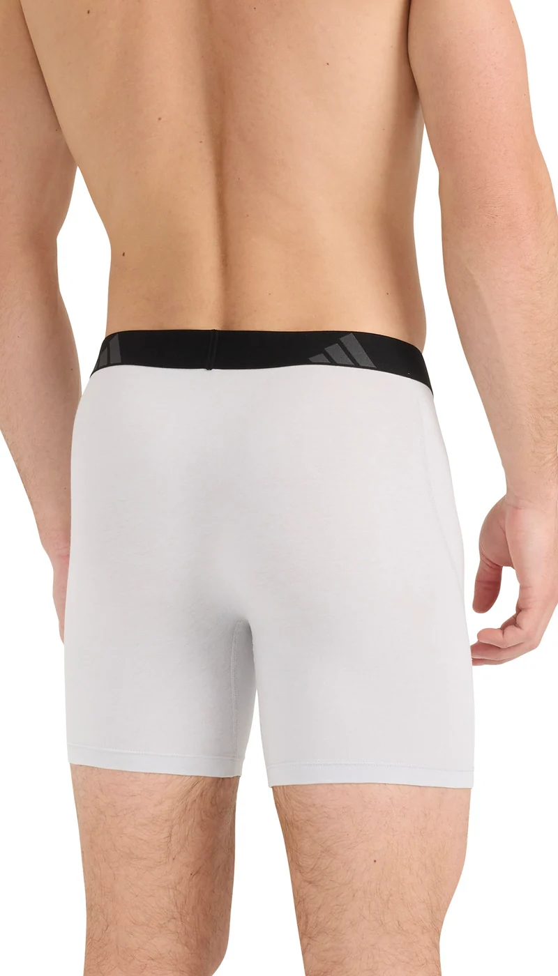 Enge Boxershorts lang 3er-Pack Schwarz/Lila/Weiss - ADIDAS