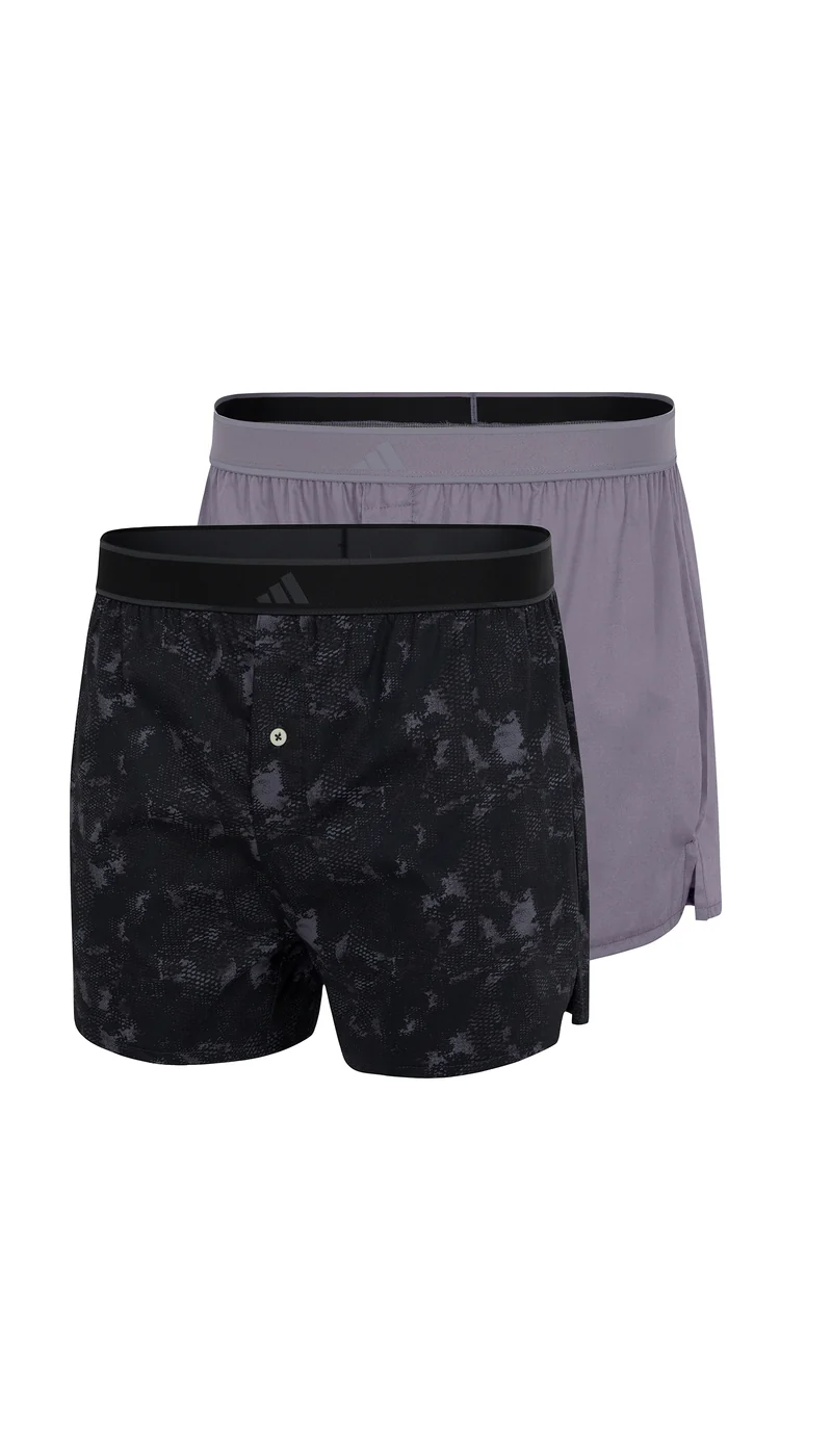 Boxershorts mit Knopfleiste 2er-Pack Schwarz/Grau - ADIDAS