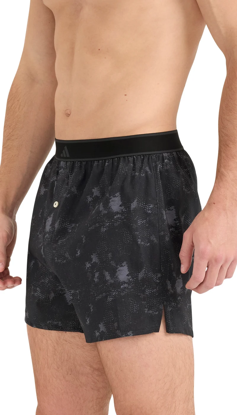Boxershorts mit Knopfleiste 2er-Pack Schwarz/Grau - ADIDAS