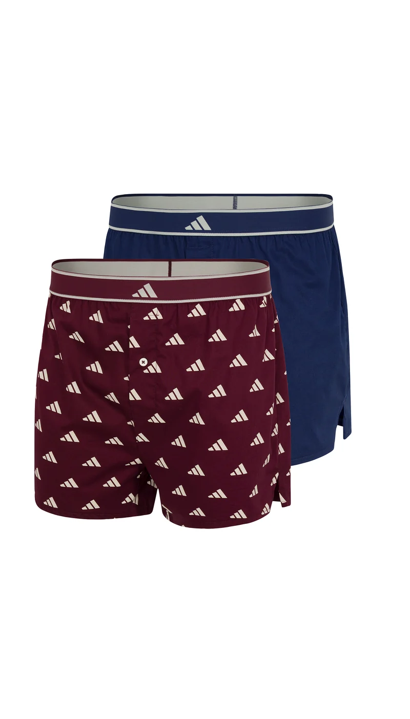 Boxershorts mit Knopfleiste 2er-Pack Blau/Bordeaux - ADIDAS